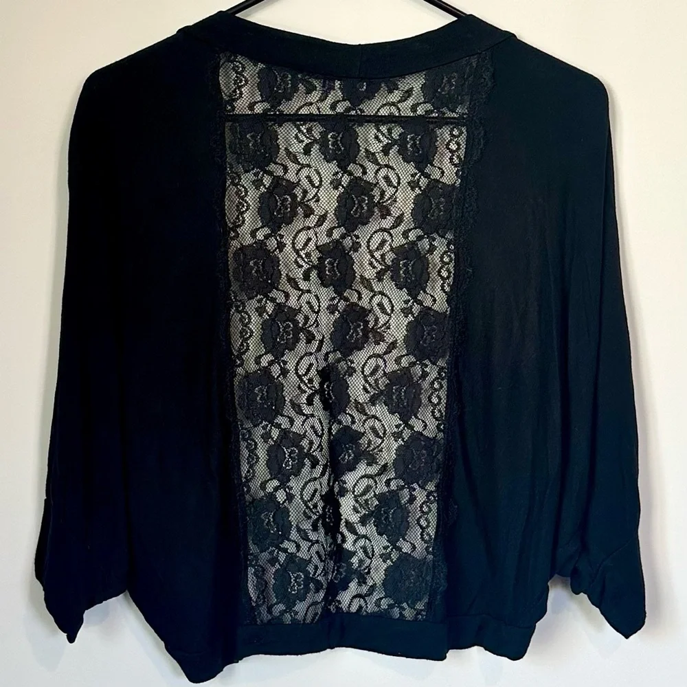 Celine by Champion Up Front Black Lace Back Cardigan